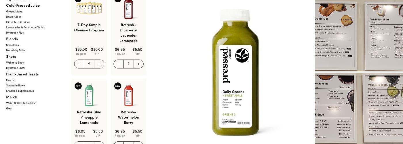 Pressed Juicery Menu