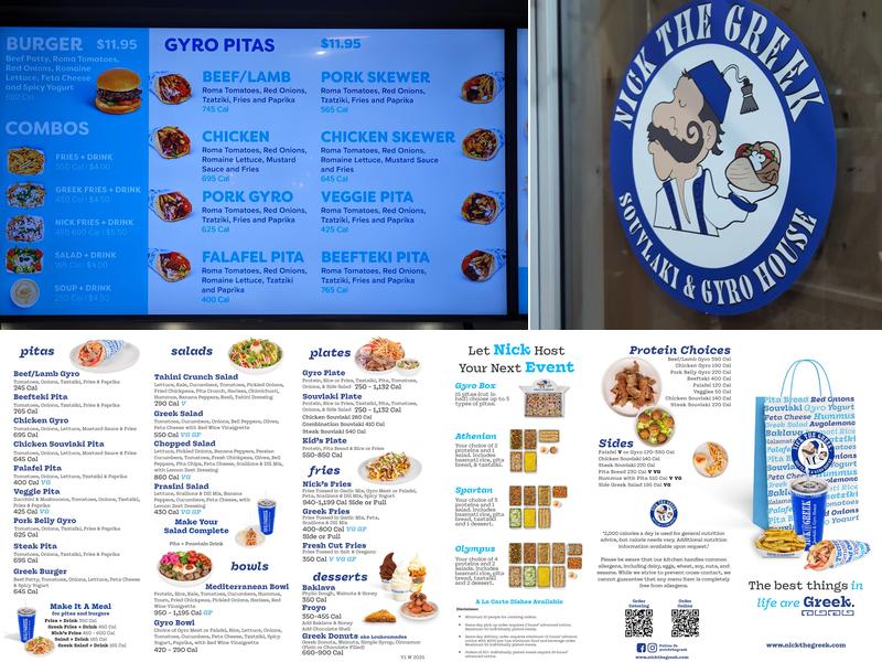 Nick The Greek Menu