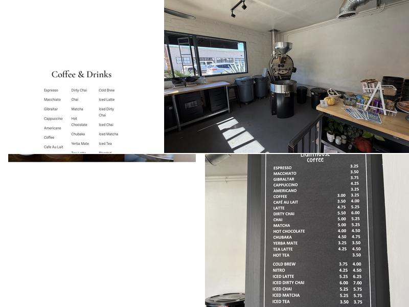 Lighthouse Coffee Menu