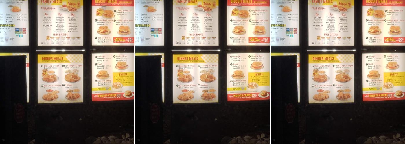 Bojangles Menu