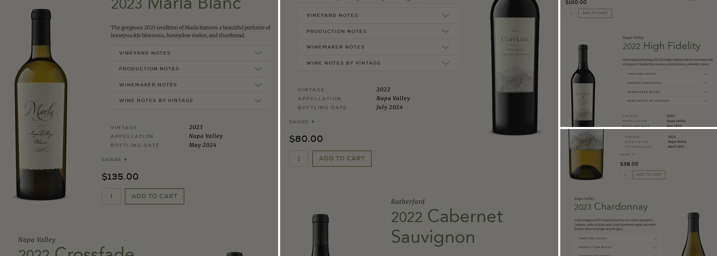 Cliff Lede Vineyards Menu