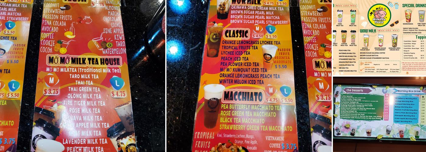 MO MO TEA Menu