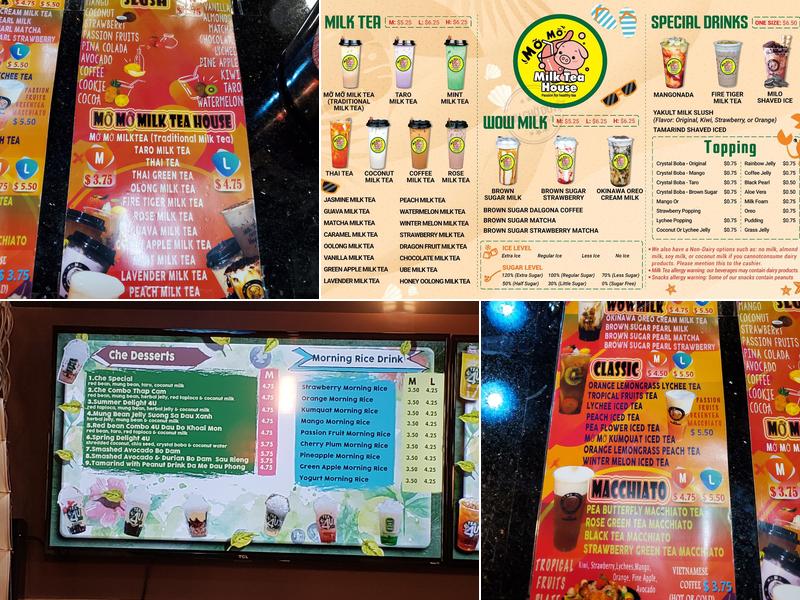 MO MO TEA Menu