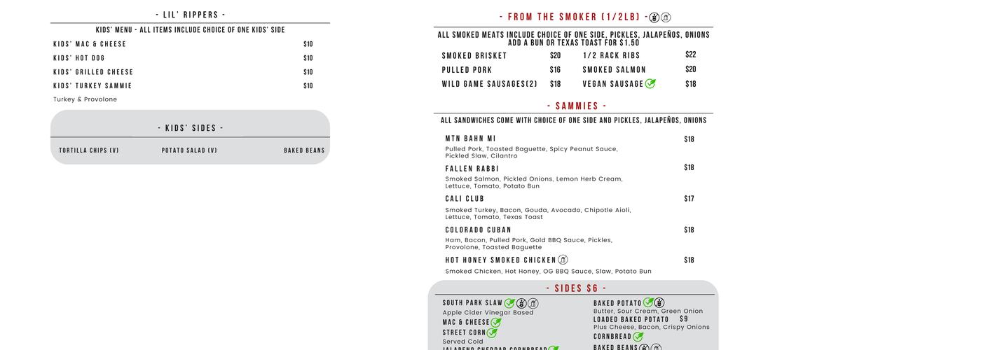 Highside Brewing - Fairplay Menu