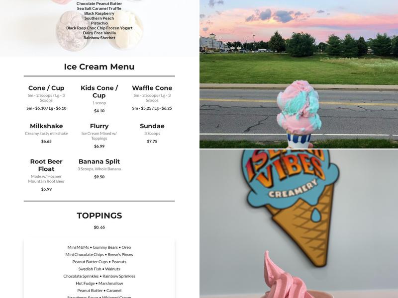 Island Vibes Creamery Menu