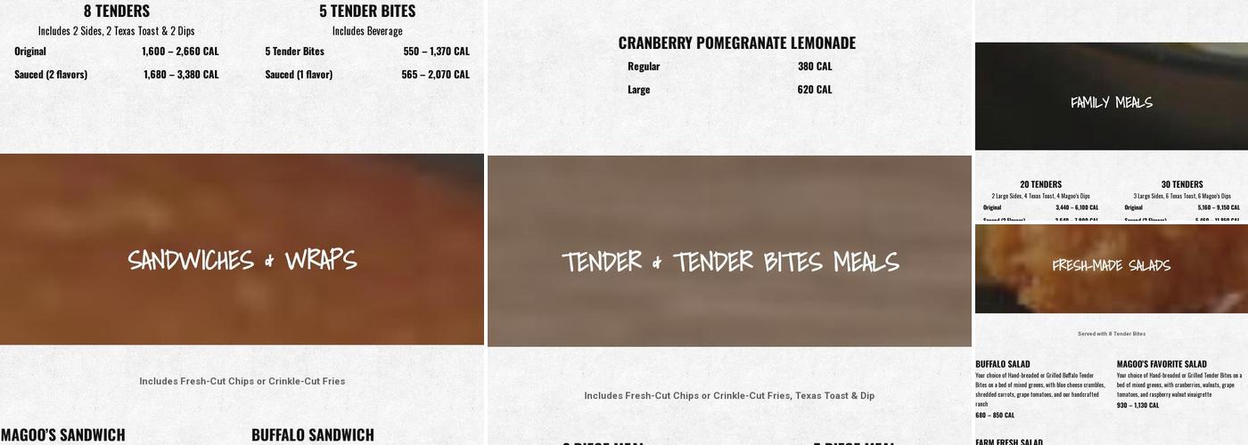 Huey Magoo's Chicken Tenders Menu