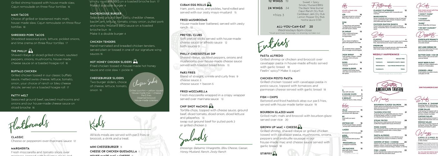 The Back Nine Menu