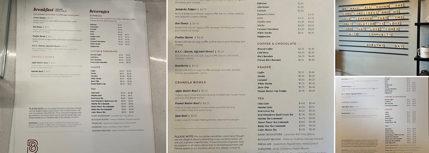 Black & Brew Menu