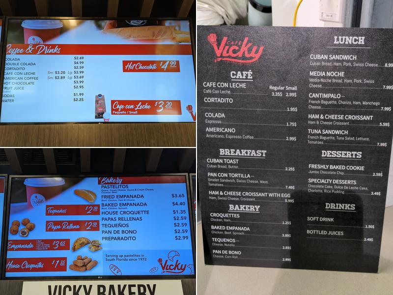 Vicky Bakery Menu