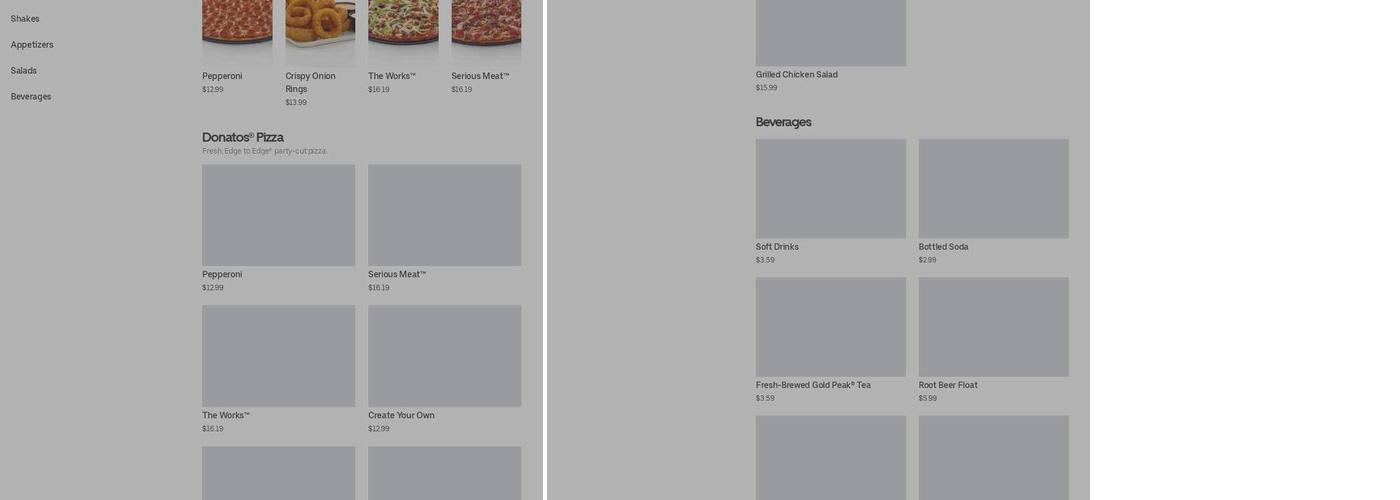 Donatos Pizza Menu