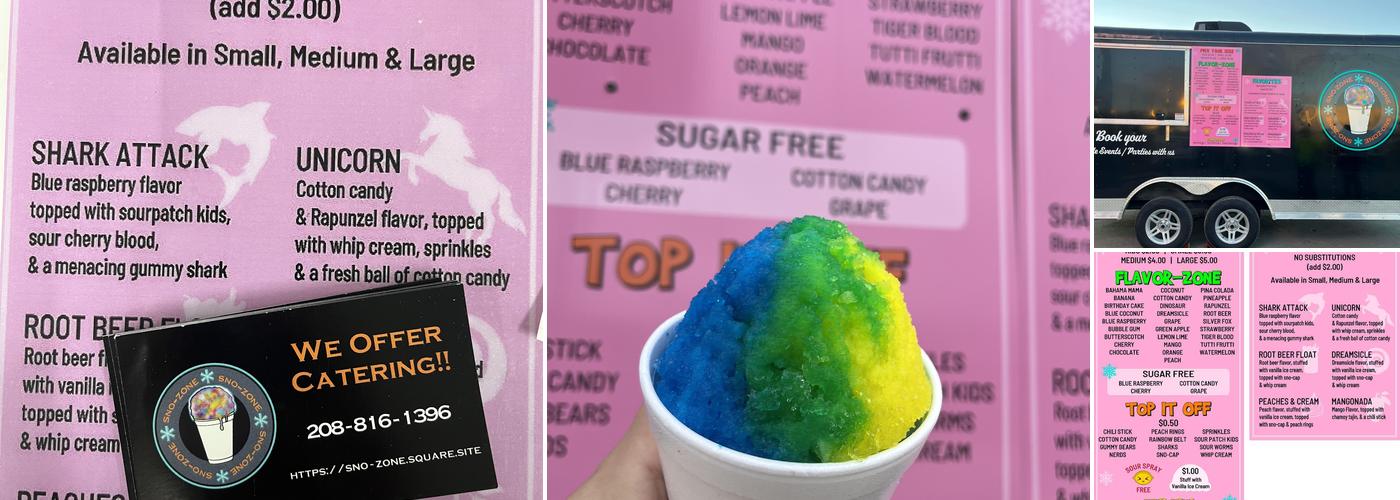 Sno-Zone Menu