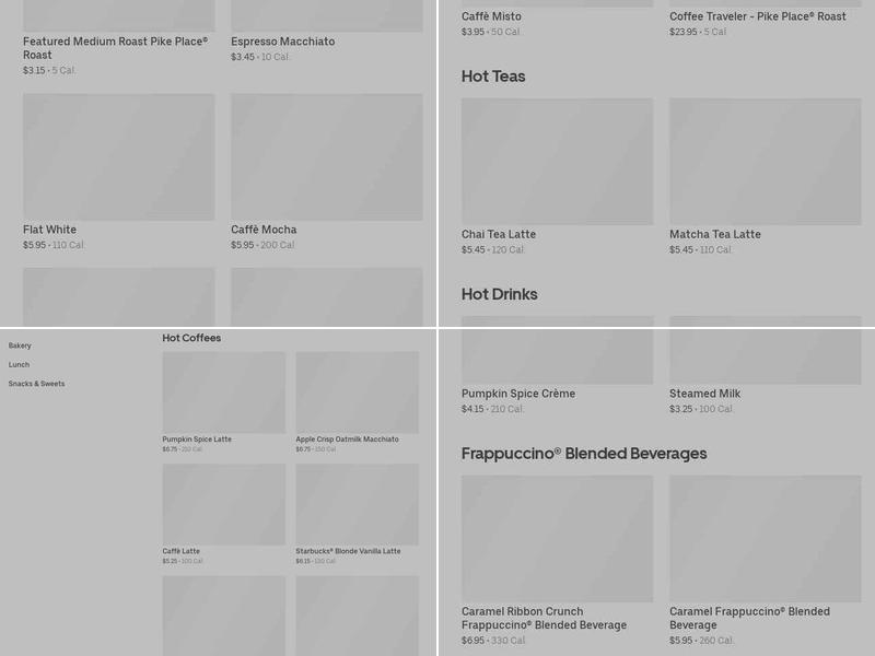 Starbucks Menu