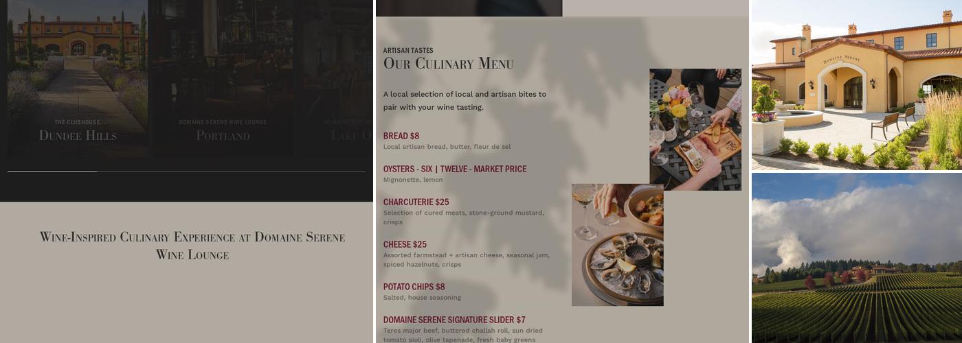 Domaine Serene Winery Menu