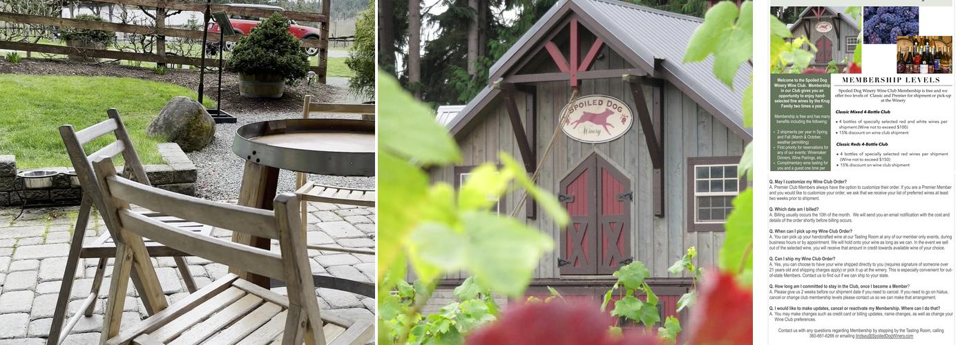 Spoiled Dog Winery Menu