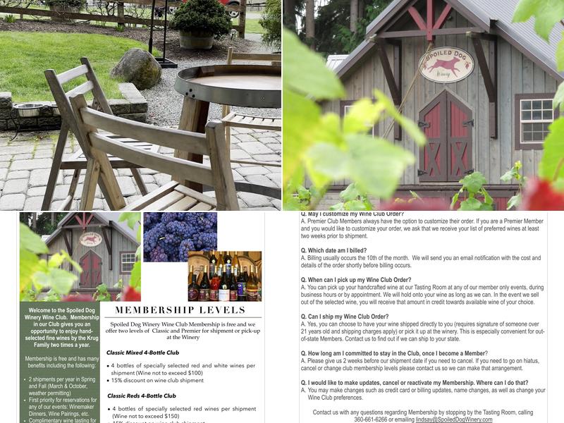 Spoiled Dog Winery Menu