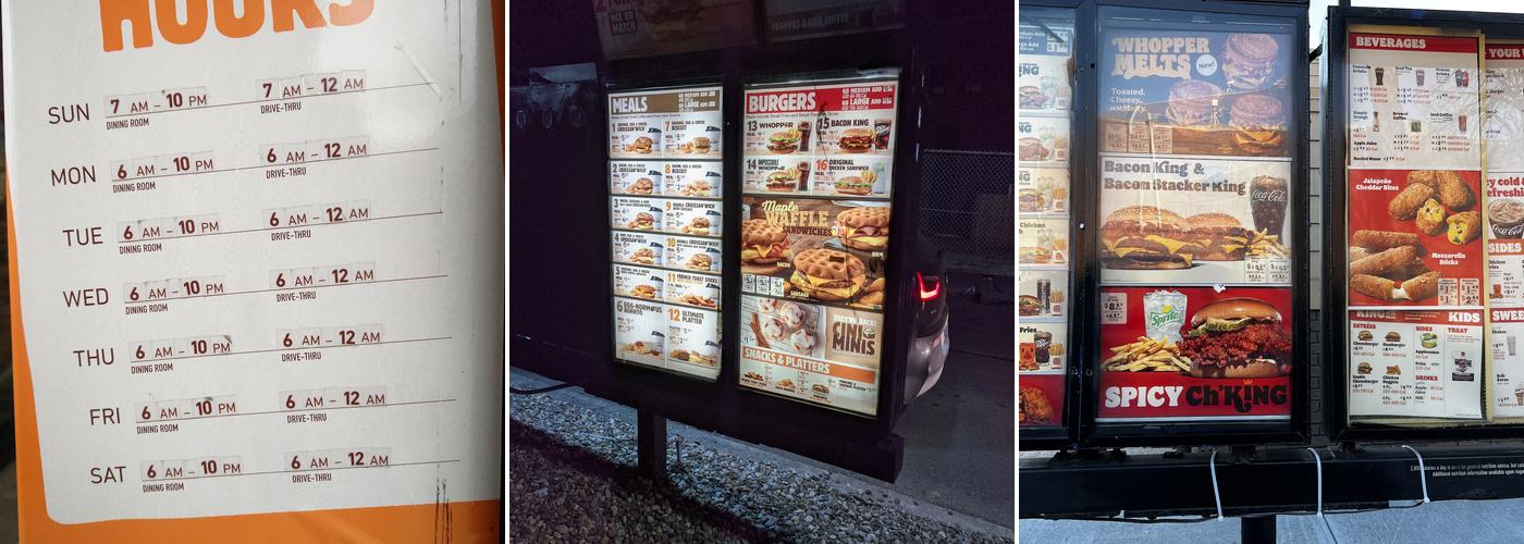 Burger King Menu