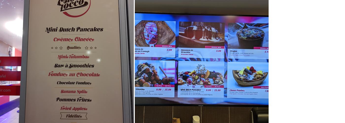 Choco Loco Menu