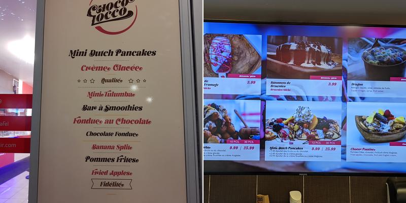 Choco Loco Menu