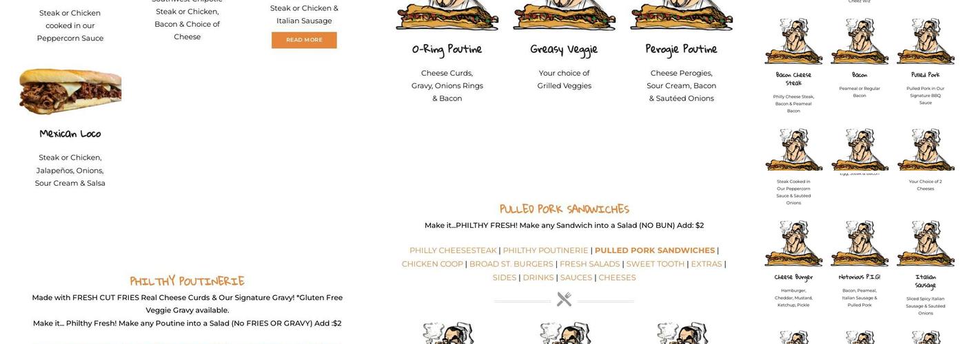 Philthy Philly's Hamilton Menu