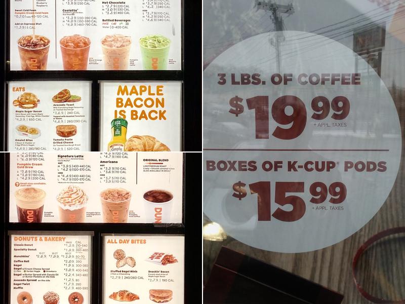 Dunkin' Menu