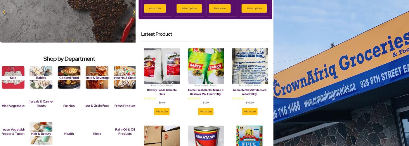 CrownAfriq Groceries & Food Menu