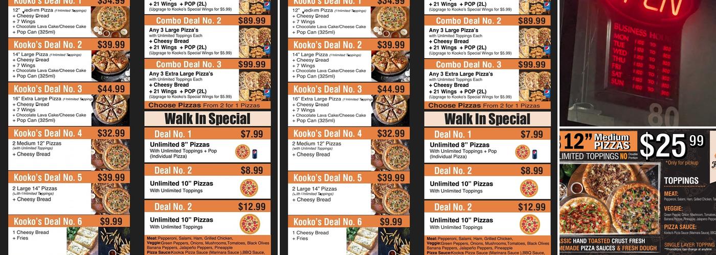 KOOKOS'PIZZA Menu