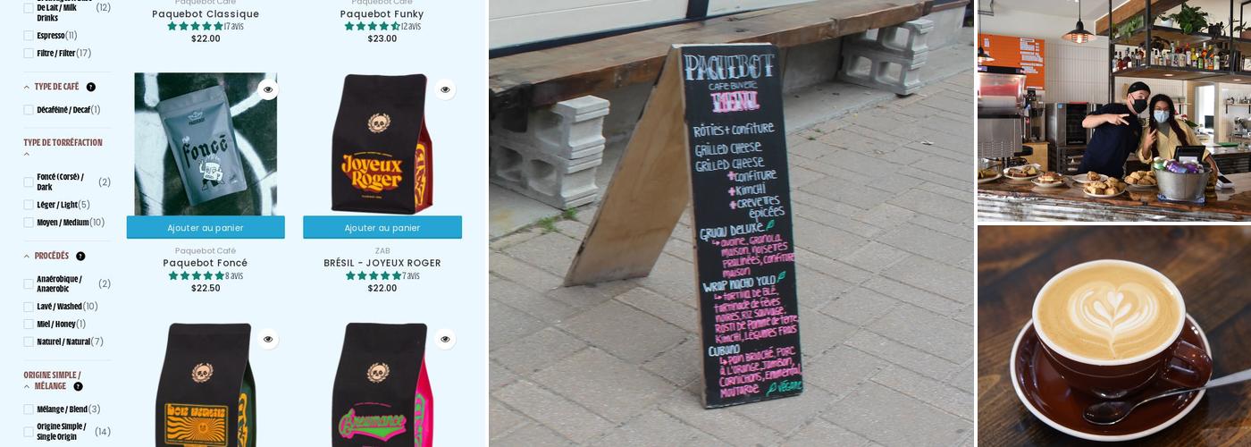 Paquebot Gaspé Menu