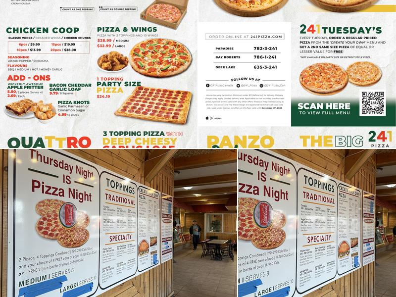241 Pizza Menu