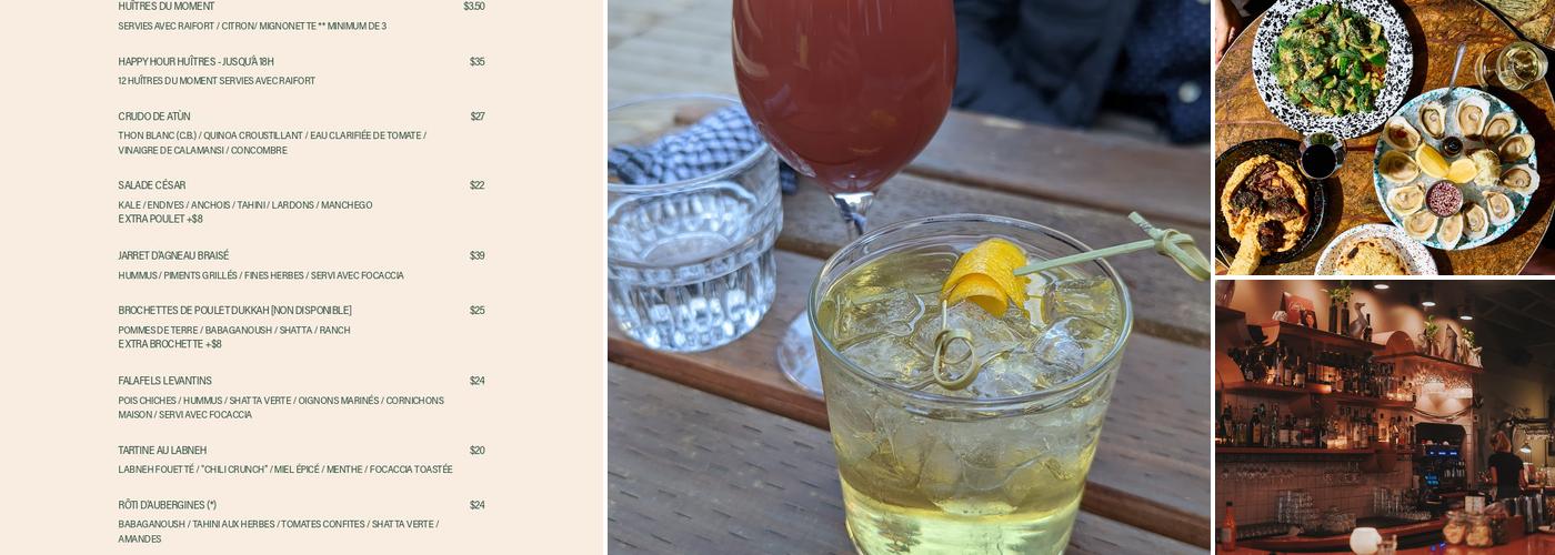 Bar Pamplemousse Menu