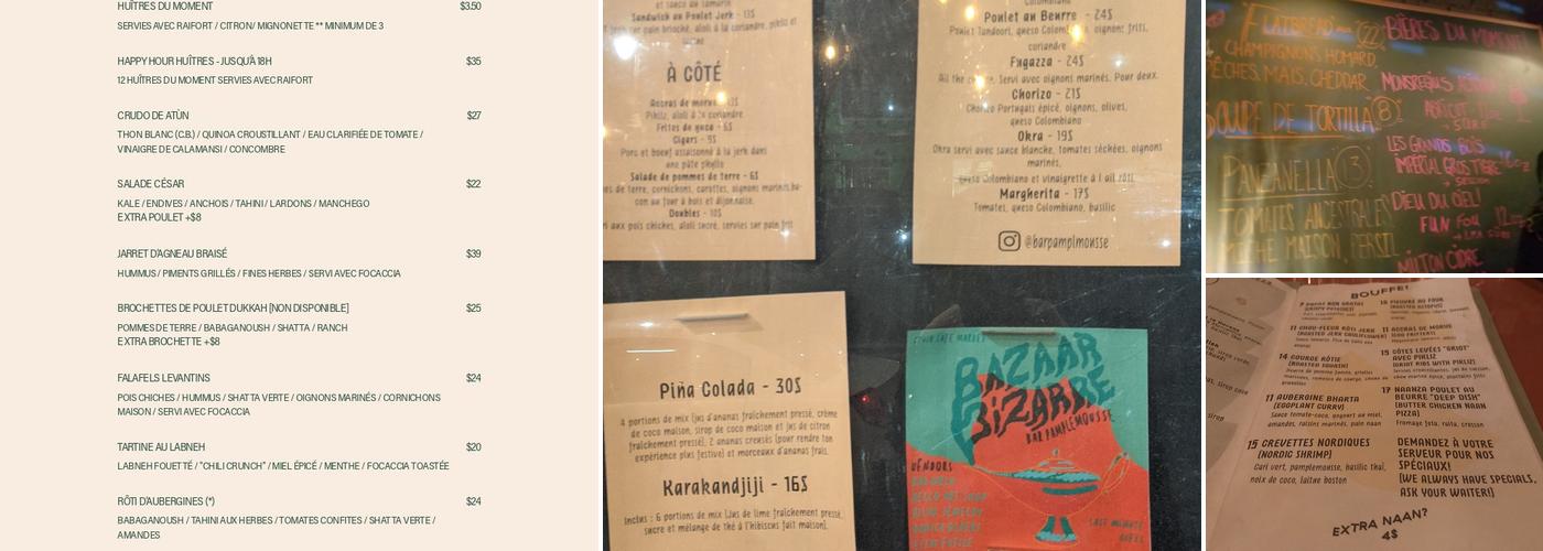 Bar Pamplemousse Menu