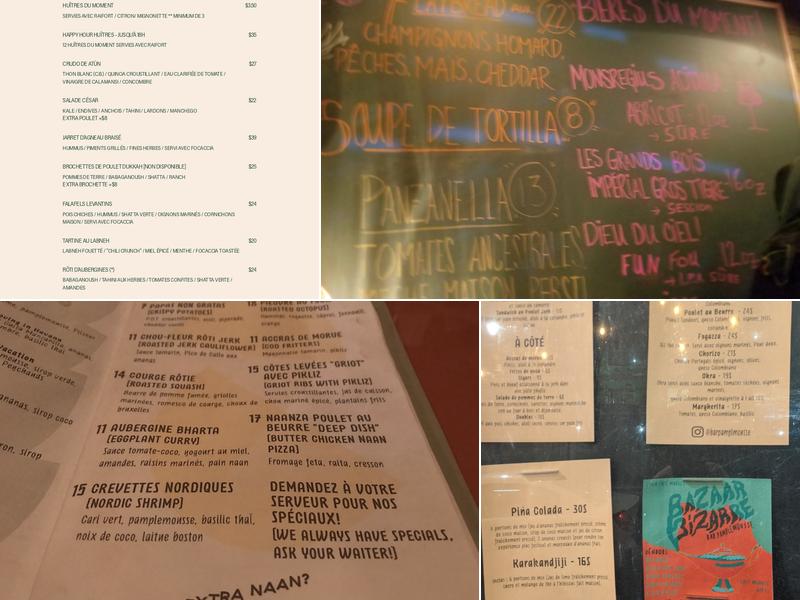 Bar Pamplemousse Menu