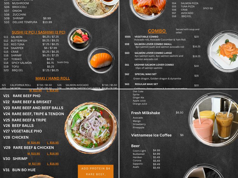 Wind pho Menu