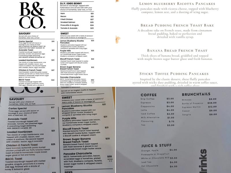 BRUNCH&CO. Menu