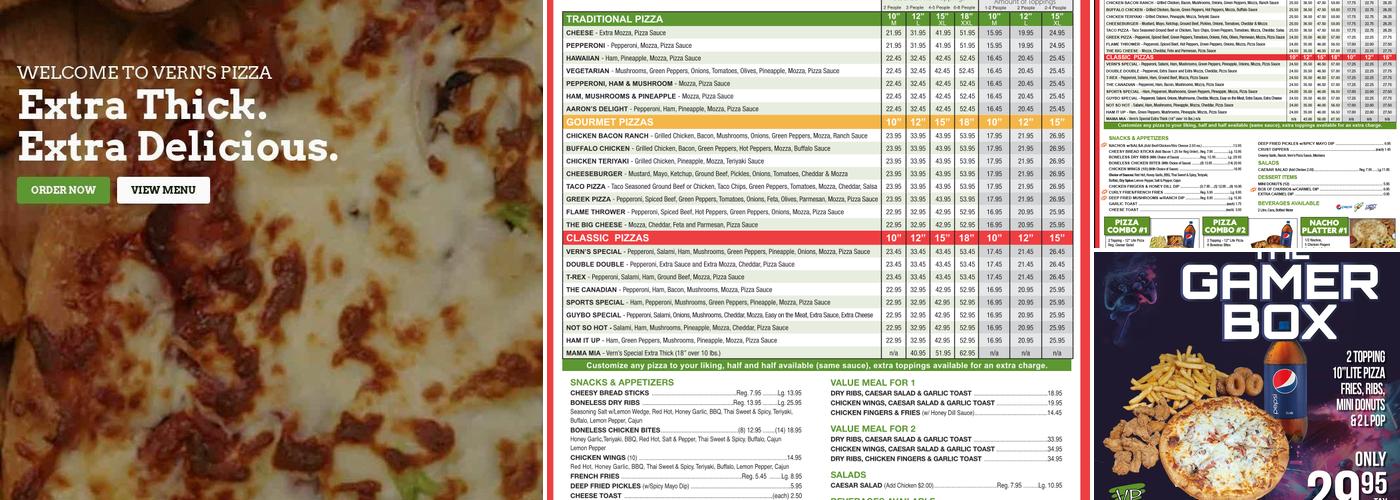 Vern's Pizza - St Anne Winnipeg Menu