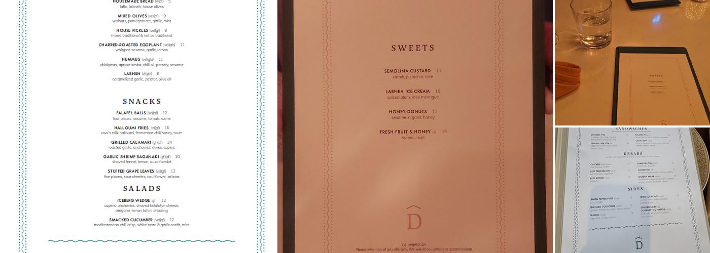 Daryâ Menu