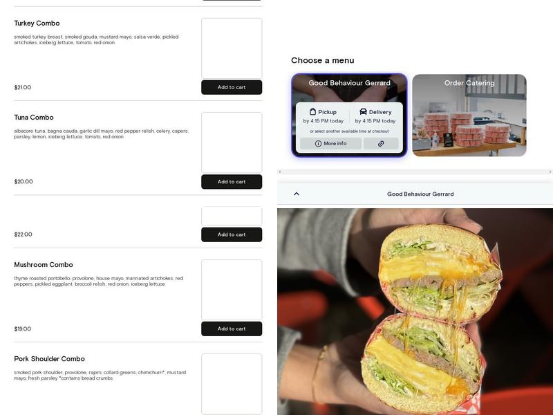 Good Behaviour Menu