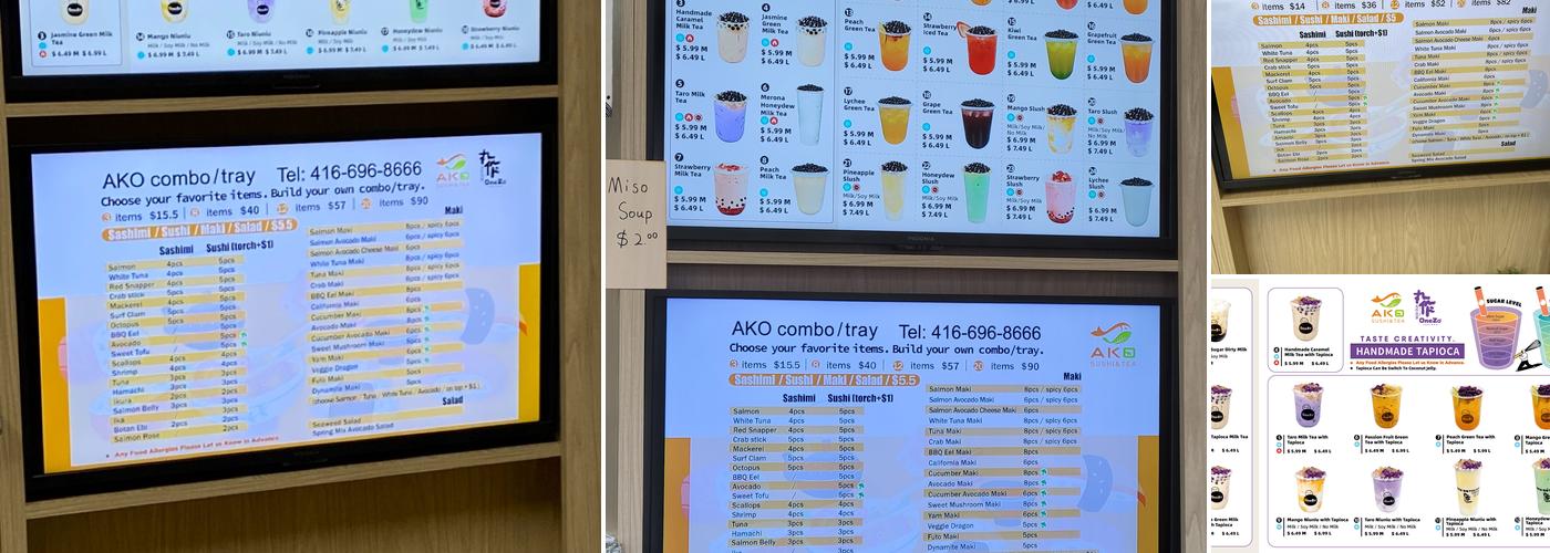 AKO Sushi&Tea Menu