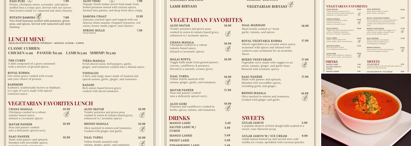 Parivaar Menu