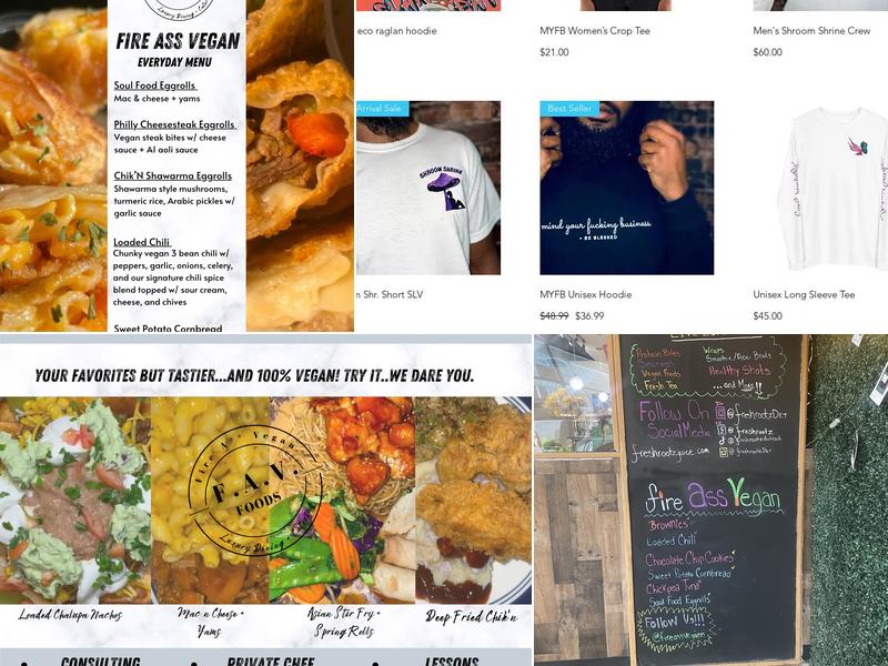 Fire Ass Vegan Menu