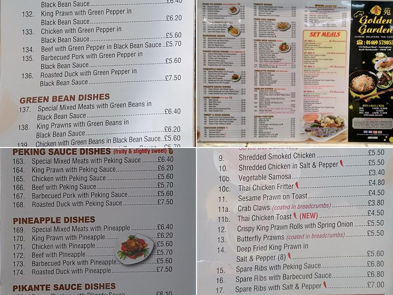 The Golden Garden Menu