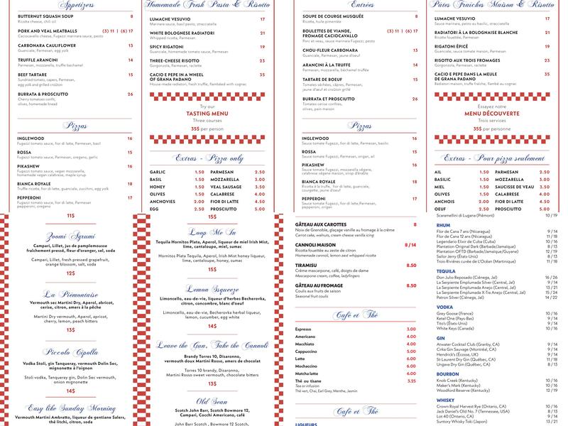 Fugazzi Pizza Presto (Hochelaga) Menu