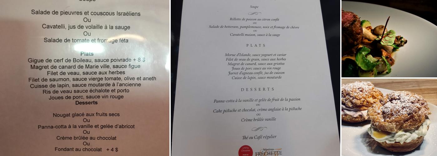 Les Oiseaux Menu