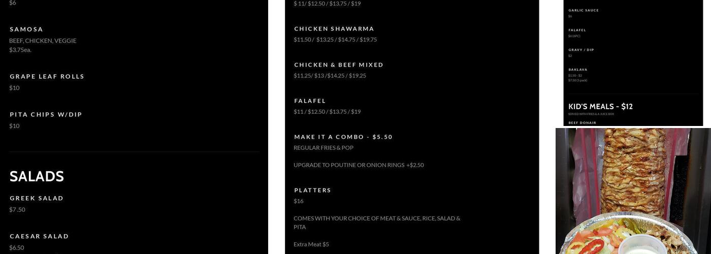 Donair Grill Menu
