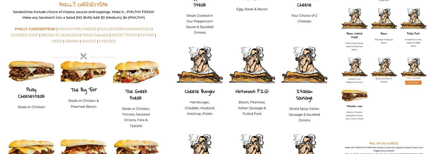 Philthy Philly's Menu