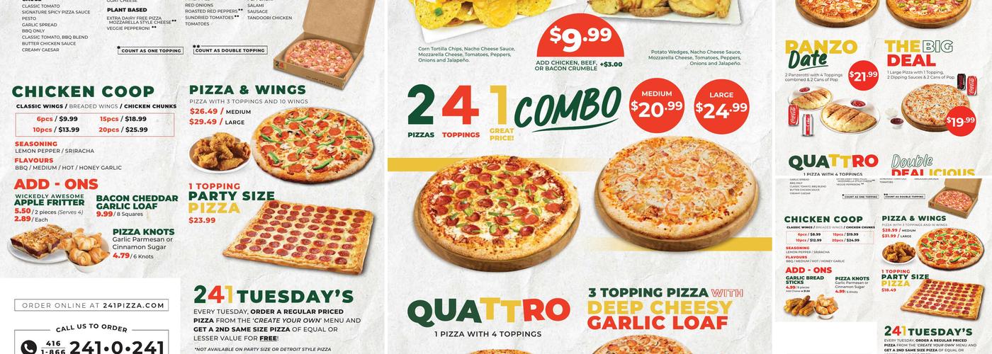 241 Pizza Menu