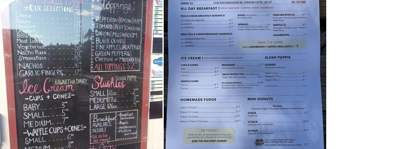 Barrie KOA Kitchen Menu