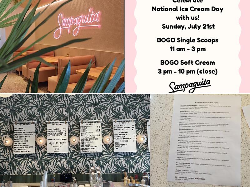 Sampaguita Ice Cream Menu