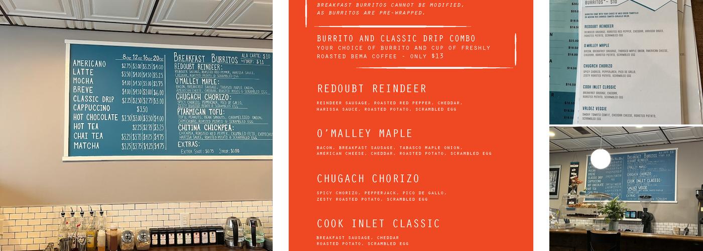 Bema cafe Menu