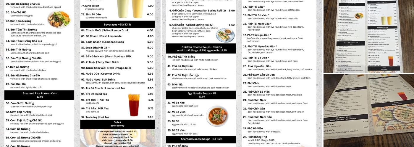 Pho Saigon Menu