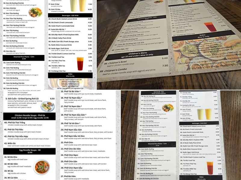 Pho Saigon Menu